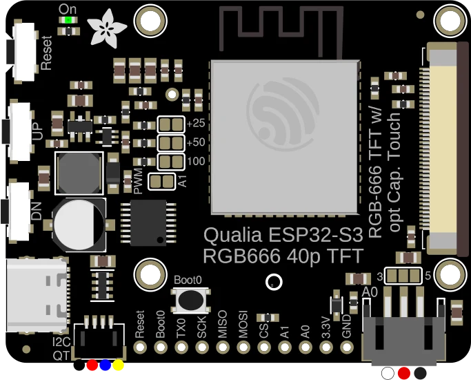 Adafruit Qualia ESP32-S3 for TTL RGB-666 Displays illustration