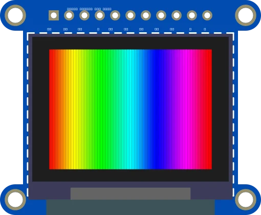 OLED Breakout Board - 16-bit Color 1.27" w/microSD holder illustration
