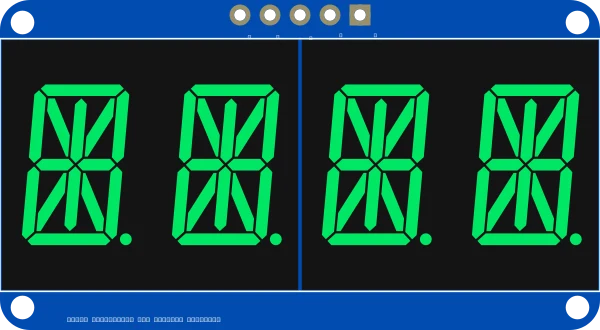 Quad Alphanumeric Display - Pure Green 0.54" Digits w/ Backpack illustration
