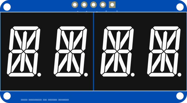 Quad Alphanumeric Display - White 0.54" Digits w/ I2C Backpack illustration