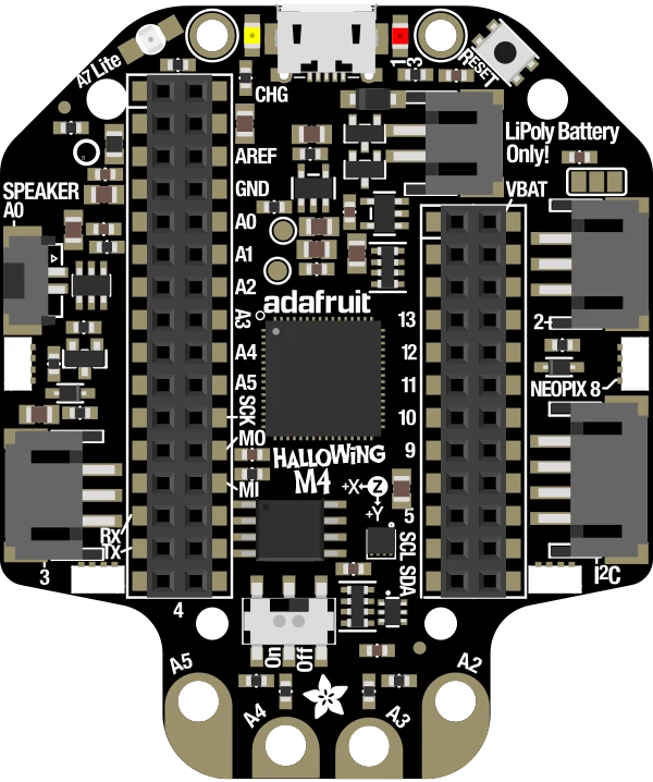 Adafruit HalloWing M4 Express - Goth Adafruit Black Edition illustration