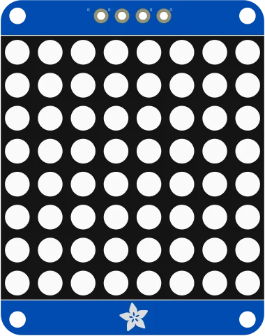 Small 1.2" 8x8 Ultra Bright White LED Matrix + Backpack illustration