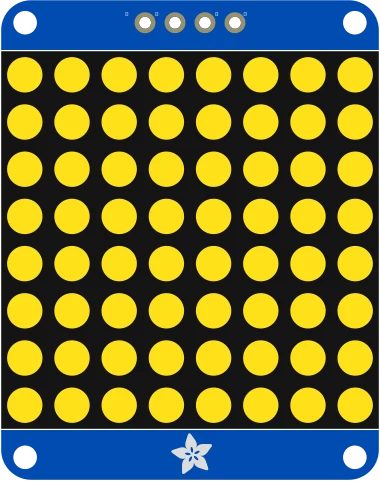 Adafruit Small 1.2" 8x8 LED Matrix w/I2C Backpack - Yellow illustration