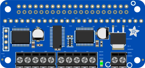 Adafruit DC & Stepper Motor Bonnet for Raspberry Pi illustration