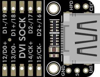 Adafruit DVI Sock for Pico - Works with HDMI Displays illustration
