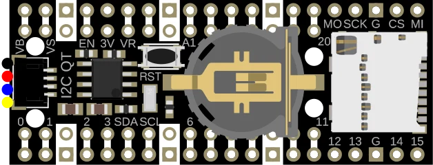 Adafruit PiCowbell Adalogger for Pico - MicroSD, RTC & STEMMA QT illustration