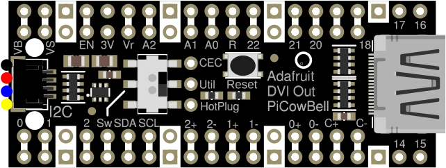 Adafruit PiCowbell DVI Output for Pico - Works with HDMI Display illustration