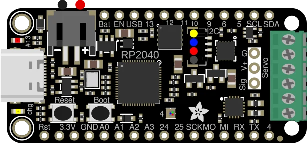 Adafruit RP2040 Prop-Maker Feather with I2S Audio Amplifier illustration