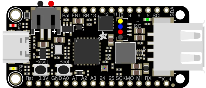 Adafruit Feather RP2040 with USB Type A Host illustration