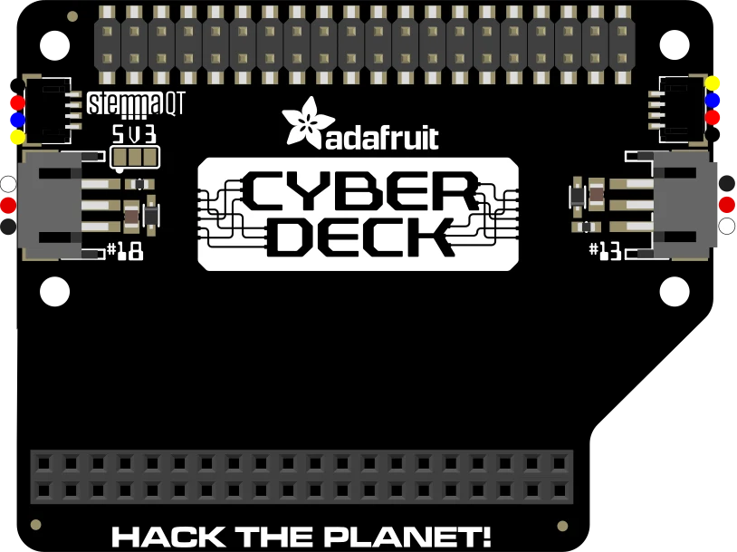 Adafruit CYBERDECK Bonnet for Raspberry Pi 400 & 500 illustration