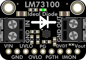 Adafruit LM73100 23V 5A Max Ideal Diode Breakout illustration