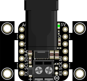 Adafruit DC Power BFF Add-On for QT Py illustration