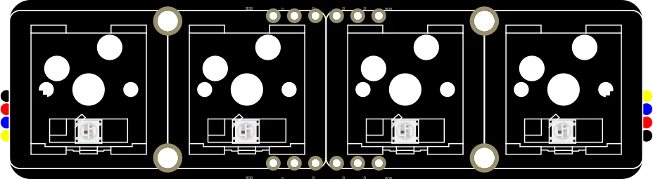 NeoKey 1x4 QT I2C - Four Mechanical Key Switches with NeoPixels illustration