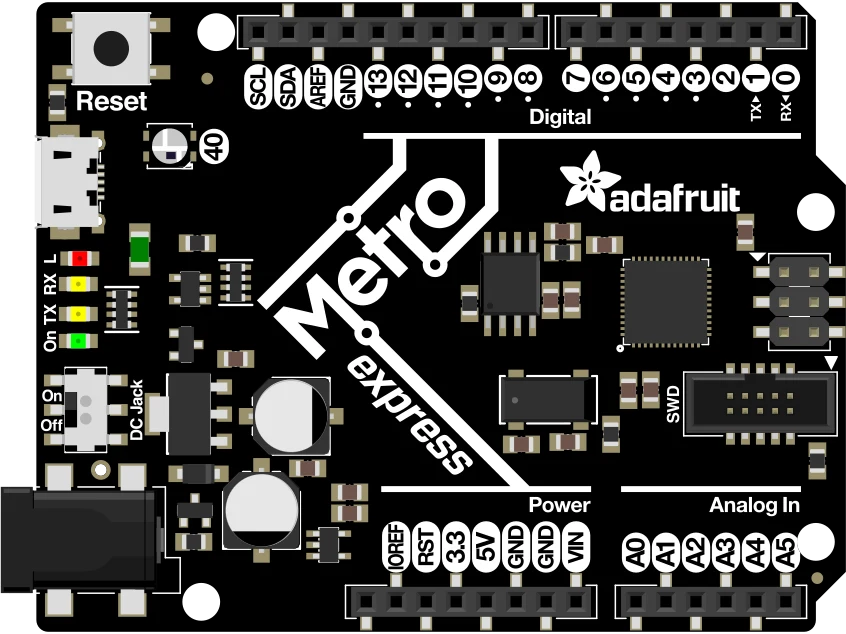 Adafruit METRO M0 Express - designed for CircuitPython illustration