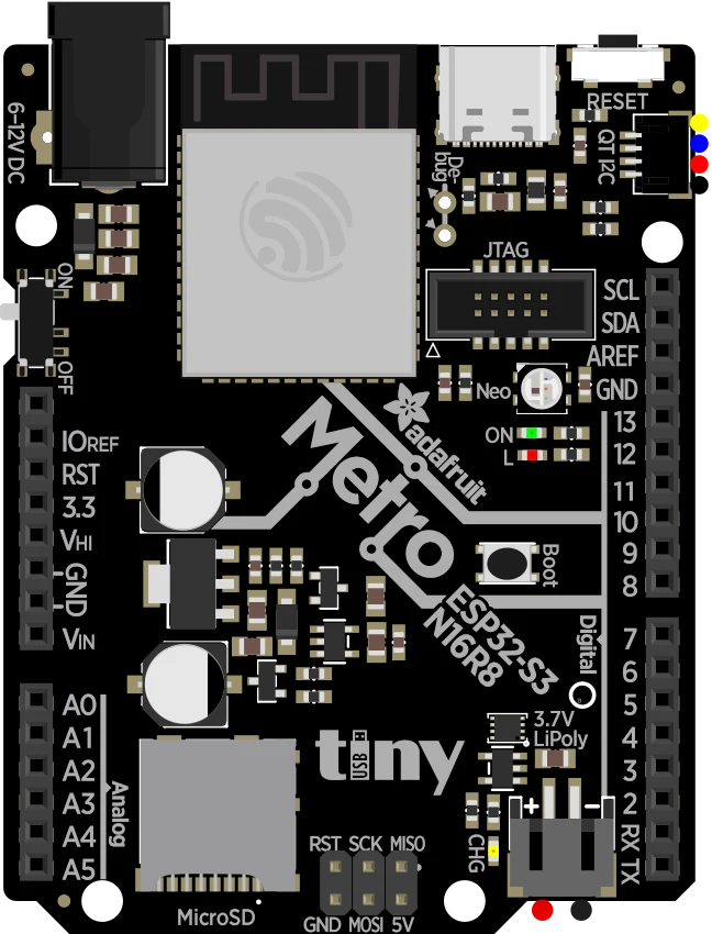 Adafruit Metro ESP32-S3 with 16 MB Flash 8 MB PSRAM illustration
