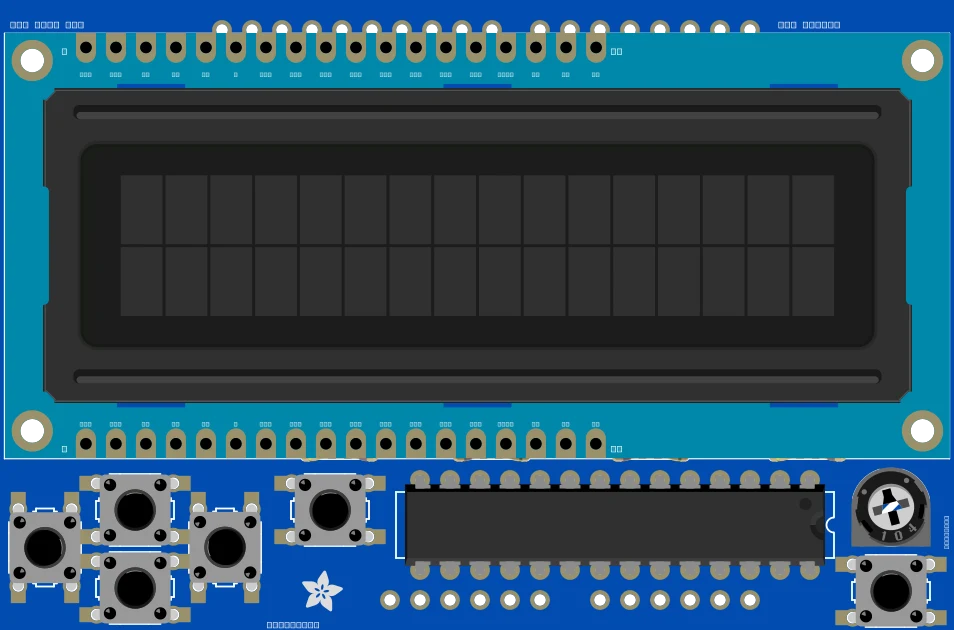 RGB LCD Shield Kit w/ 16x2 Character Display - Only 2 pins used! illustration