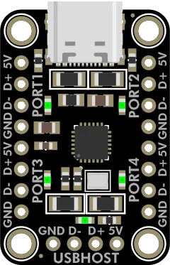 Adafruit CH334F Mini 4-Port USB Hub Breakout illustration