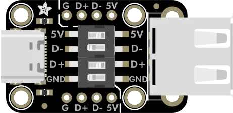 Adafruit Switchable USB Type A to C Breakout Board illustration