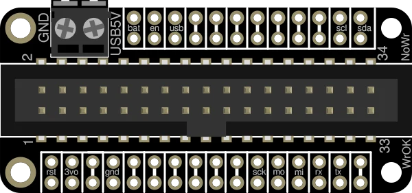 Adafruit Floppy FeatherWing with 34-Pin IDC Connector illustration