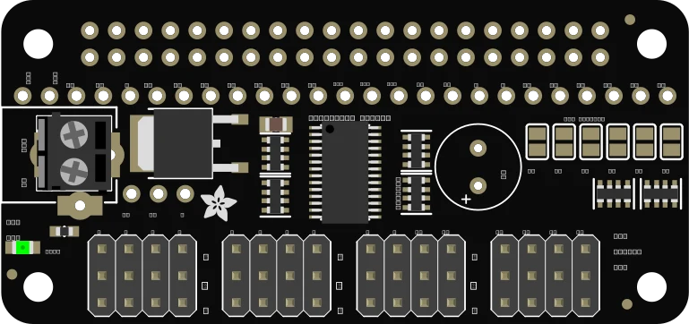 Adafruit 16-Channel PWM / Servo Bonnet for Raspberry Pi illustration