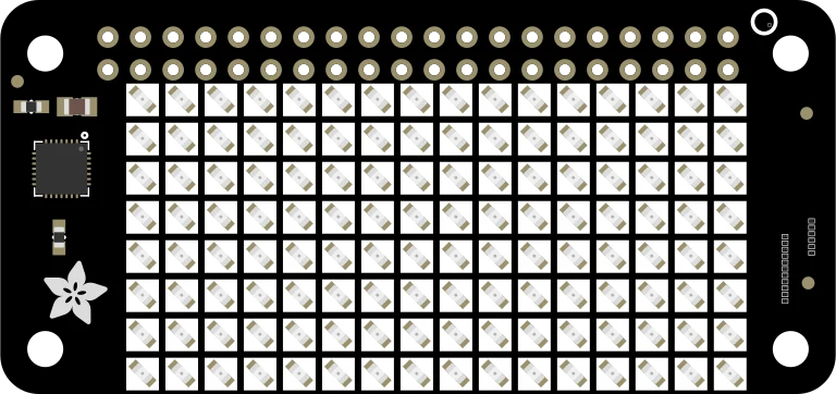 Adafruit CharliePlex LED Matrix Bonnet - 8x16 Green LEDs illustration