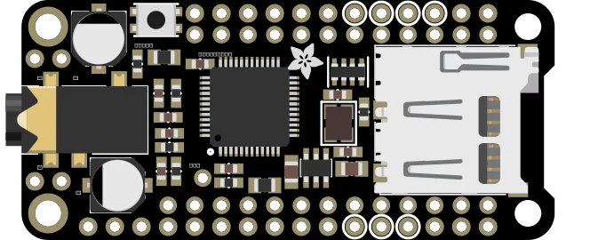 Adafruit Music Maker FeatherWing - MP3 OGG WAV MIDI Synth Player illustration