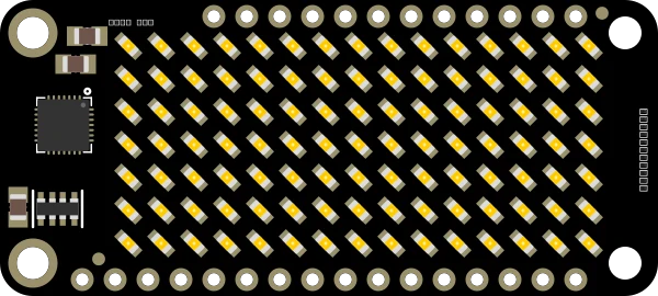 Adafruit 15x7 CharliePlex LED Matrix Display FeatherWing Yellow illustration