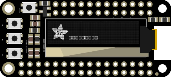 Adafruit FeatherWing OLED - 128x32 OLED Add-on For Feather illustration