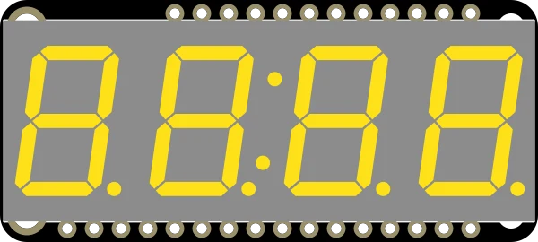 Adafruit 0.56" 4-Digit 7-Segment FeatherWing Display - Yellow illustration