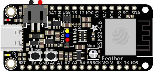 Adafruit ESP32-C6 Feather - STEMMA QT illustration