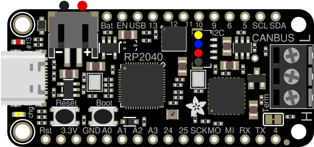 Adafruit RP2040 CAN Bus Feather with MCP2515 CAN Controller illustration