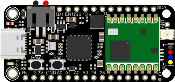Adafruit Feather RP2040 RFM69 Packet Radio - 868 or 915MHz illustration