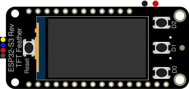 Adafruit ESP32-S3 Reverse TFT Feather illustration