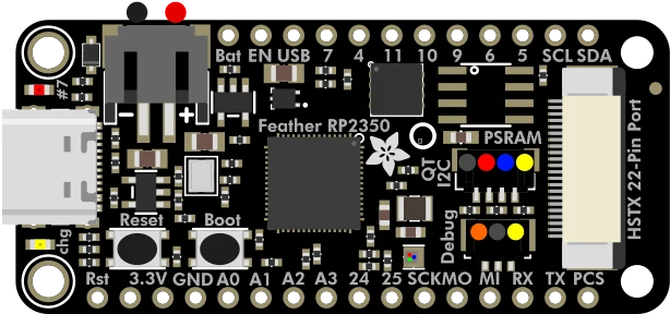 Adafruit Feather RP2350 with HSTX Port illustration