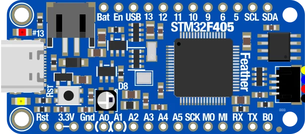 Adafruit Feather STM32F405 Express illustration
