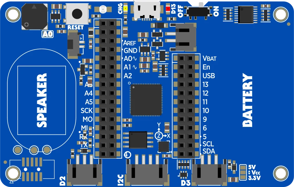 Adafruit PyBadge for MakeCode Arcade, CircuitPython, or Arduino illustration