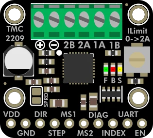 Adafruit TMC2209 Stepper Motor Driver Breakout Board illustration