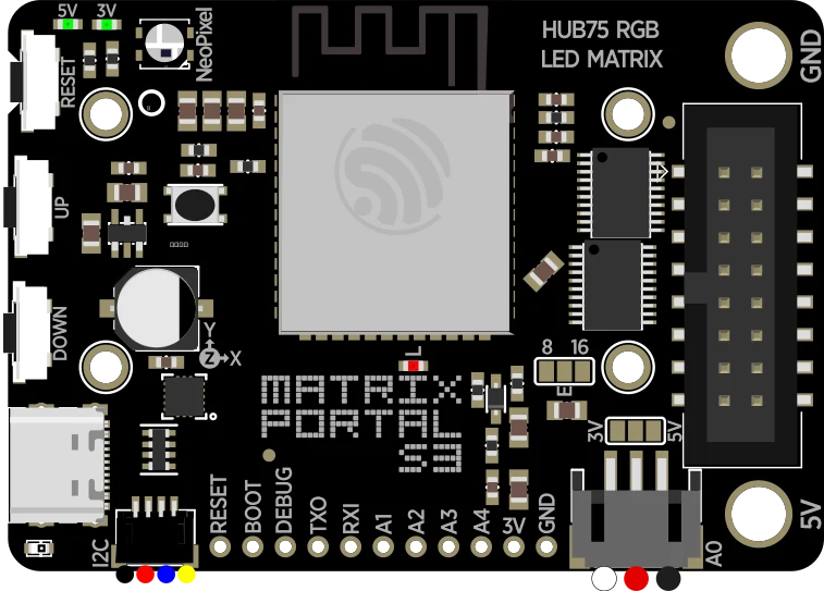 Adafruit Matrix Portal S3 CircuitPython Powered Internet Display illustration