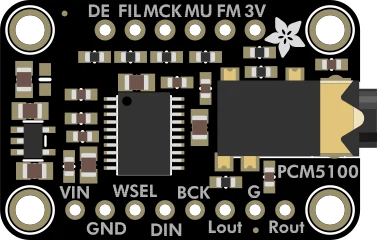 Adafruit PCM5102 I2S DAC with Line Level Output - 112dB SNR illustration