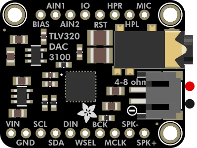 Adafruit TLV320DAC3100 - I2S DAC with Headphone and Speaker Out illustration