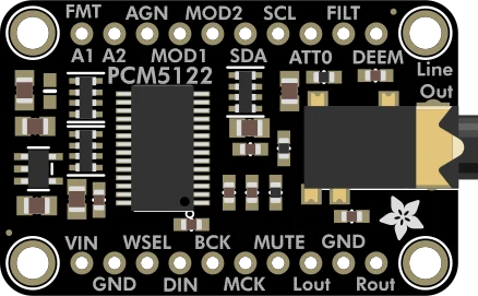 Adafruit PCM5122 I2S DAC with Line Level Output - HW, I2C or SPI illustration