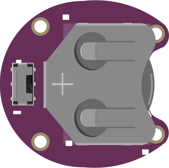 LilyPad Coin Cell Battery Holder - 20mm (Switched) illustration